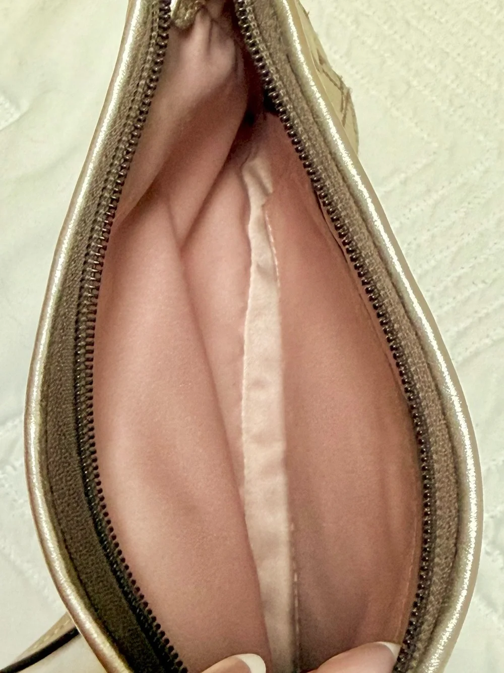 Coach Beige/Brown Signature Canvas Wristlet with Yellow Floral Accent